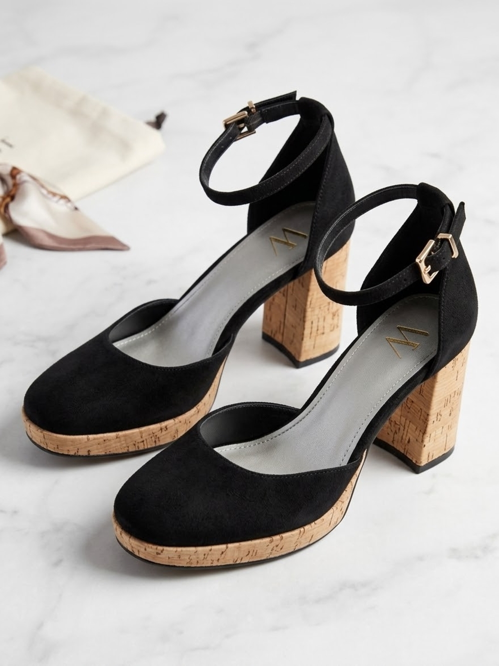 Worthington Ankle-Strap Platform Block Heels